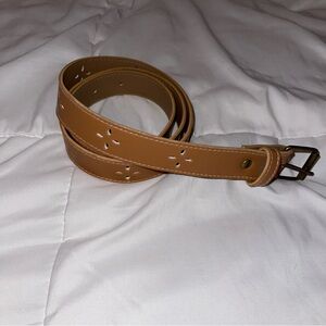 Brown Belt with Cross Cutouts